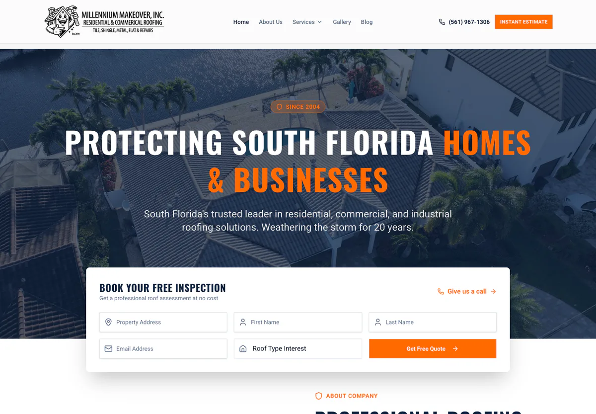 Millennium Makeover website homepage